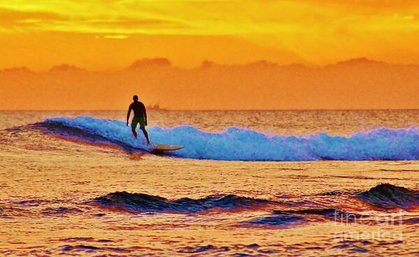 Surfing Poster featuring the photograph Sunset Surf by Craig Wood