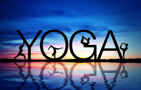 Active Poster featuring the photograph Sunset Yoga by Aged Pixel