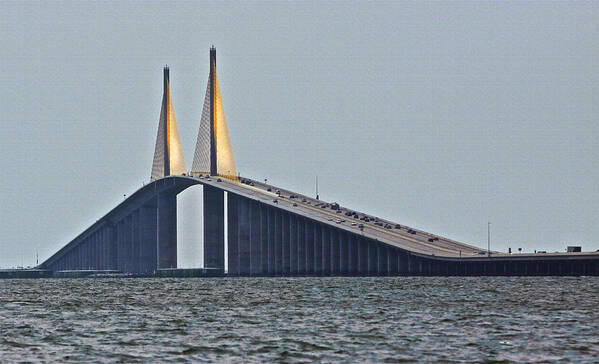 Sunshine Skyway Bridge Art Poster featuring the photograph Sunshine Skyway by Kandy Hurley