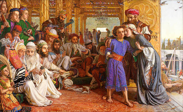 William Holman Hunt Poster featuring the painting The Finding of the Saviour in the Temple by William Holman Hunt