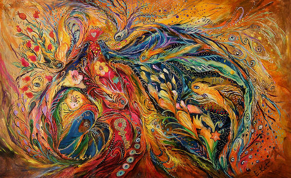 Original Poster featuring the painting The Fire Dance by Elena Kotliarker