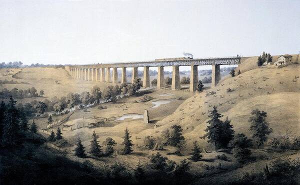 Virginia Poster featuring the drawing The High Bridge Near Farmville, Prince by Edward Beyer
