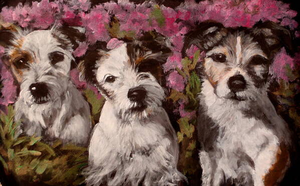 Jack Russells Poster featuring the painting The Jacks by Carol Russell