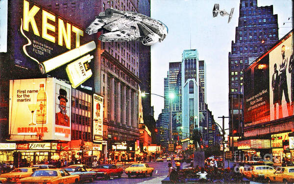 1972 Poster featuring the photograph Times Square 1972 reloaded by HELGE Art Gallery