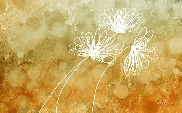 Flower Poster featuring the digital art Trio Abstract Flower Art by Ann Powell