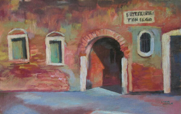 Venice Poster featuring the painting Venice Doorway by Linda Novick