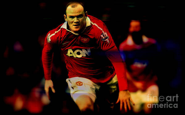 Wayne Rooney Paintings Poster featuring the mixed media Wayne Rooney by Marvin Blaine