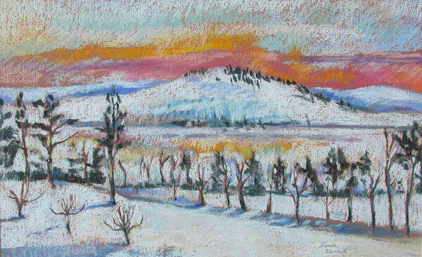 Kripalu Poster featuring the painting Winter View from Kripalu by Linda Novick