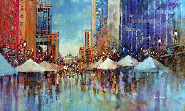 Raleigh Poster featuring the painting Winterfest 2013 by Dan Nelson