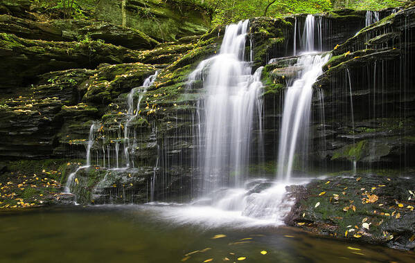 Ricketts Glen Poster featuring the photograph Wyandot Falls 2 by Paul Riedinger