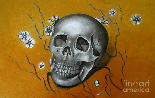 Skull Poster featuring the painting Mortality #1 by Iglika Milcheva-Godfrey