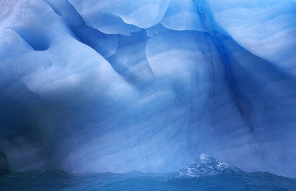 Fn Poster featuring the photograph Ancient Blue Iceberg, Detail, Antarctica by Flip De Nooyer