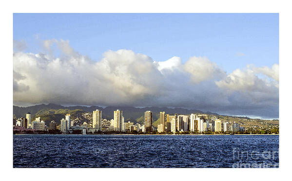 Tropical Poster featuring the photograph Beautiful Honolulu Skyline by Mary Jane Armstrong