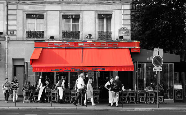 Paris Poster featuring the photograph Cafe Madeleine Paris by Andrew Fare