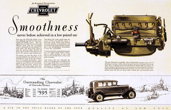 1929 Poster featuring the photograph Chevrolet Ad, 1929 by Granger