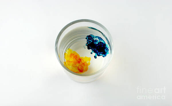 Blue Poster featuring the photograph Dye In Water, 1 Of 5 by Photo Researchers, Inc.