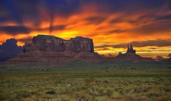 Utah Poster featuring the photograph Fire in the Sky Over the Valley by Renee Hardison