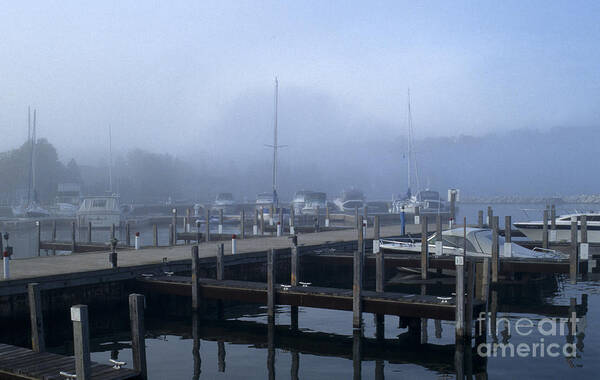 Sandra Bronstein Poster featuring the photograph Foggy Morning in Door County by Sandra Bronstein