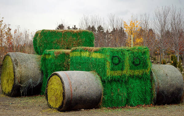 Usa Poster featuring the photograph Hay Tractor by LeeAnn McLaneGoetz McLaneGoetzStudioLLCcom