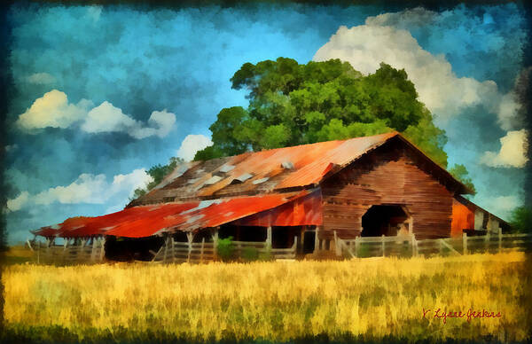 Barn Poster featuring the painting Long Road Barn by Lynne Jenkins