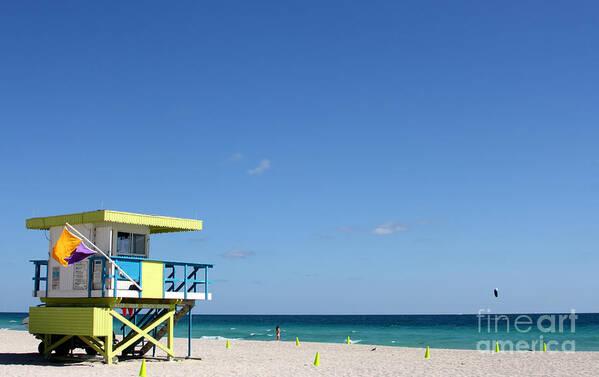 Beach Poster featuring the photograph Miami Beach by Milena Boeva