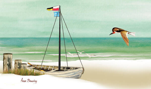 Boat Poster featuring the painting Ready to Go by Anne Beverley-Stamps
