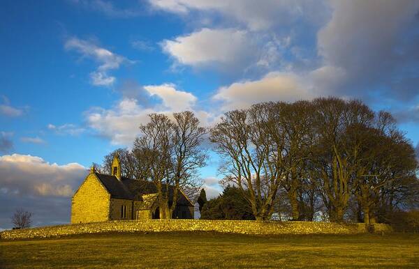 Rustic Poster featuring the photograph St. Oswalds Church Northumberland by John Short