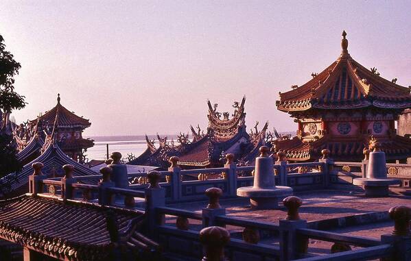 Chinese Poster featuring the photograph Temple Near Peitou Taiwan by Craig Wood