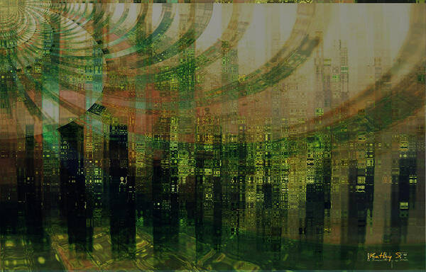 Pattern Poster featuring the digital art Tin City by Kathy Sheeran