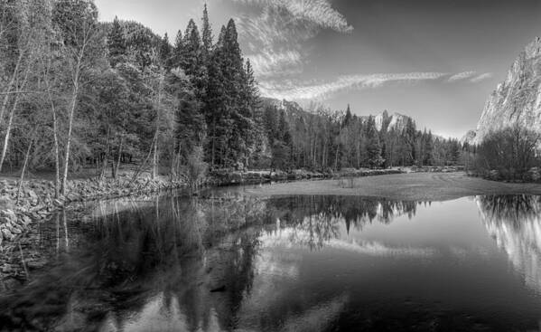 Hdr Panoramic Monochrome Poster featuring the photograph Tranquil Monochrome by Stephen Campbell