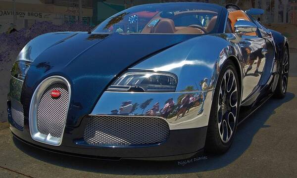 Bugatti Poster featuring the photograph 0 To 60 In 2 by DigiArt Diaries by Vicky B Fuller