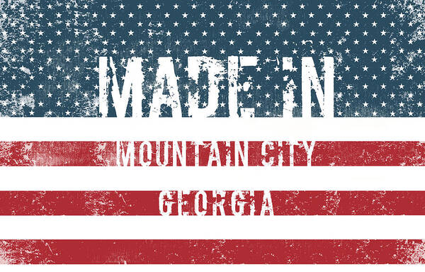 Mountain City Poster featuring the digital art Made in Mountain City, Georgia #1 by Tinto Designs