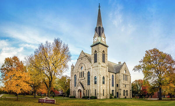 Stone Poster featuring the photograph Stone Chapel Fall #1 by Allin Sorenson