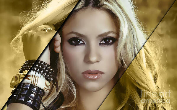 Shakira Poster featuring the mixed media Shakira Collection #14 by Marvin Blaine