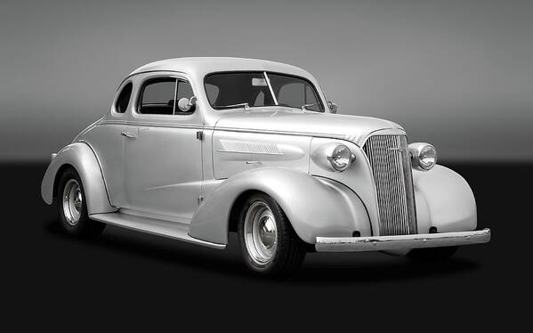 Frank J Benz Poster featuring the photograph 1937 Chevrolet Master Deluxe Custom 2 Door Coupe - 1937CHEVYCPEGRY170251 by Frank J Benz