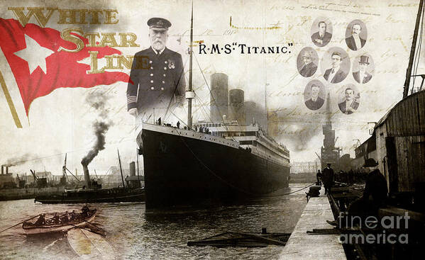 Titanic Newspaper Poster featuring the photograph RMS Titanic #2 by Jon Neidert