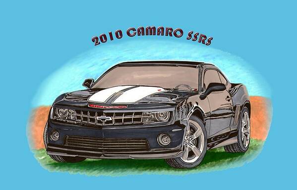 2010 Camaro Ss/rs Watercolor Painting By Jack Pumphrey Poster featuring the painting Camaro SS RS by Jack Pumphrey