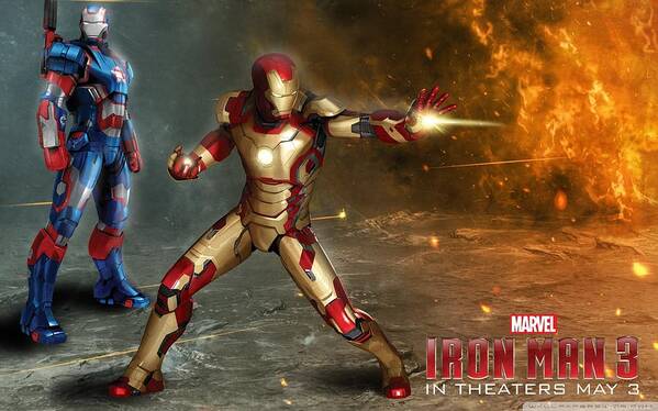 Iron Man 3 Poster featuring the digital art Iron Man 3 #3 by Super Lovely