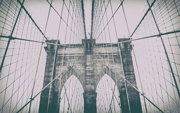 Bridge Poster featuring the photograph Brooklyn Bridge #4 by Martin Newman