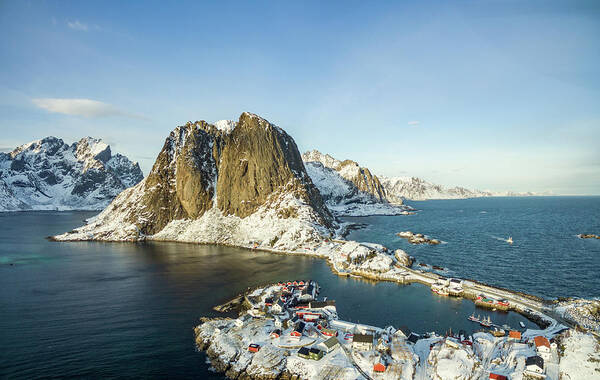 Aerial Poster featuring the photograph Hamnoy from above, Lofoten #4 by Francesco Riccardo Iacomino
