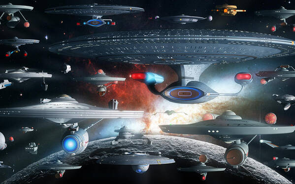 Star Trek Poster featuring the digital art Star Trek #5 by Maye Loeser