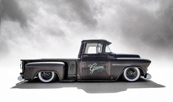 Rat Rod Poster featuring the photograph '55 Chevy Pickup #55 by Douglas Pittman