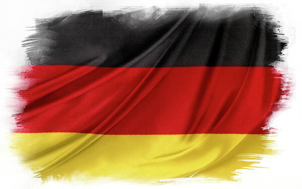 Flag Poster featuring the photograph German flag #7 by Les Cunliffe