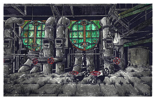 Abandoned Places Poster featuring the painting Abandoned Foundry by Jonathan Baldock