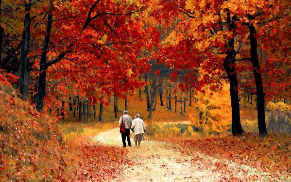 Autumn Poster featuring the photograph An Autumn Walk by David Dehner