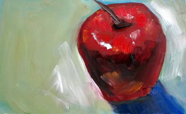 Apple Poster featuring the painting Apple by Katy Hawk