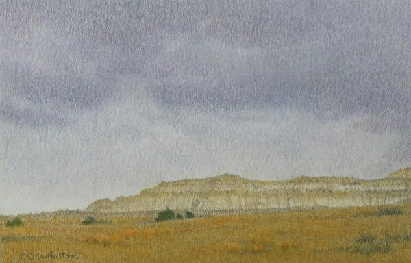 North Dakota Poster featuring the pastel April in the Badlands by Cris Fulton