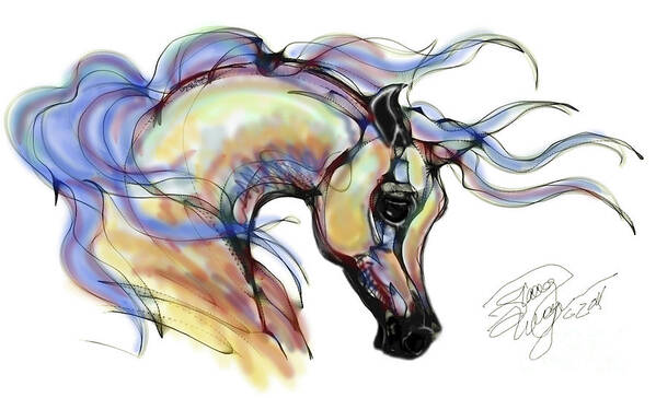 Contemporary Poster featuring the digital art Arabian Mare by Stacey Mayer