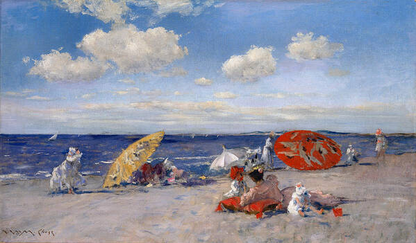 William Merritt Chase Poster featuring the photograph At the Seaside 1892 by William Merritt Chase