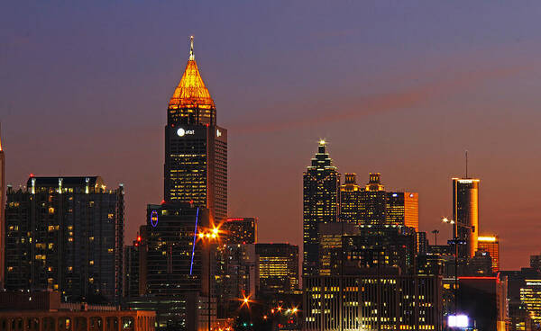 Atlanta Poster featuring the photograph Atlanta - Downtown @ Sunset 4 by Richard Krebs